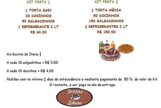 DOCES E TORTAS EM SANTA CRUZ DA SERRA