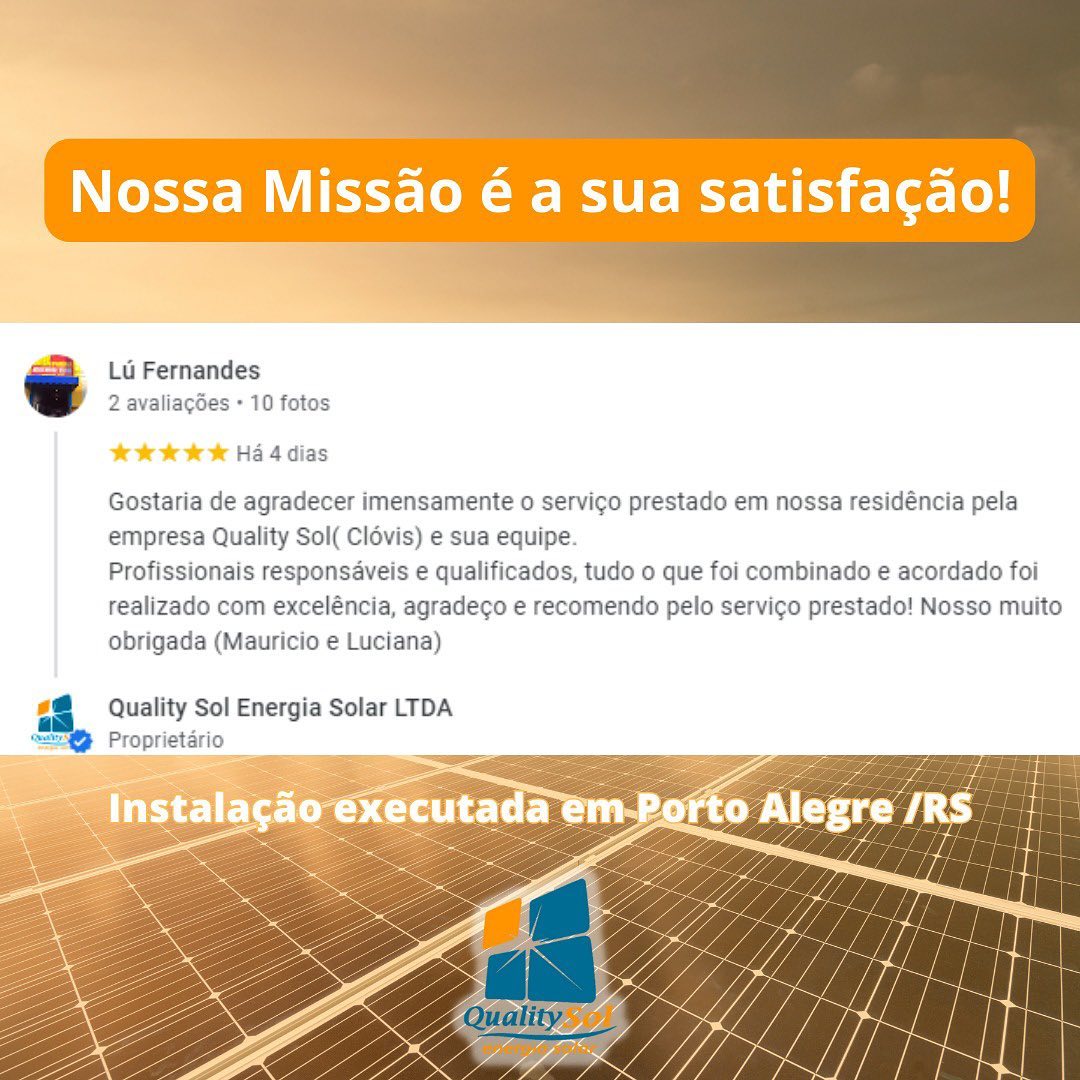 KIT ENERGIA SOLAR NA ZONA SUL EM PORTO ALEGRE - RS