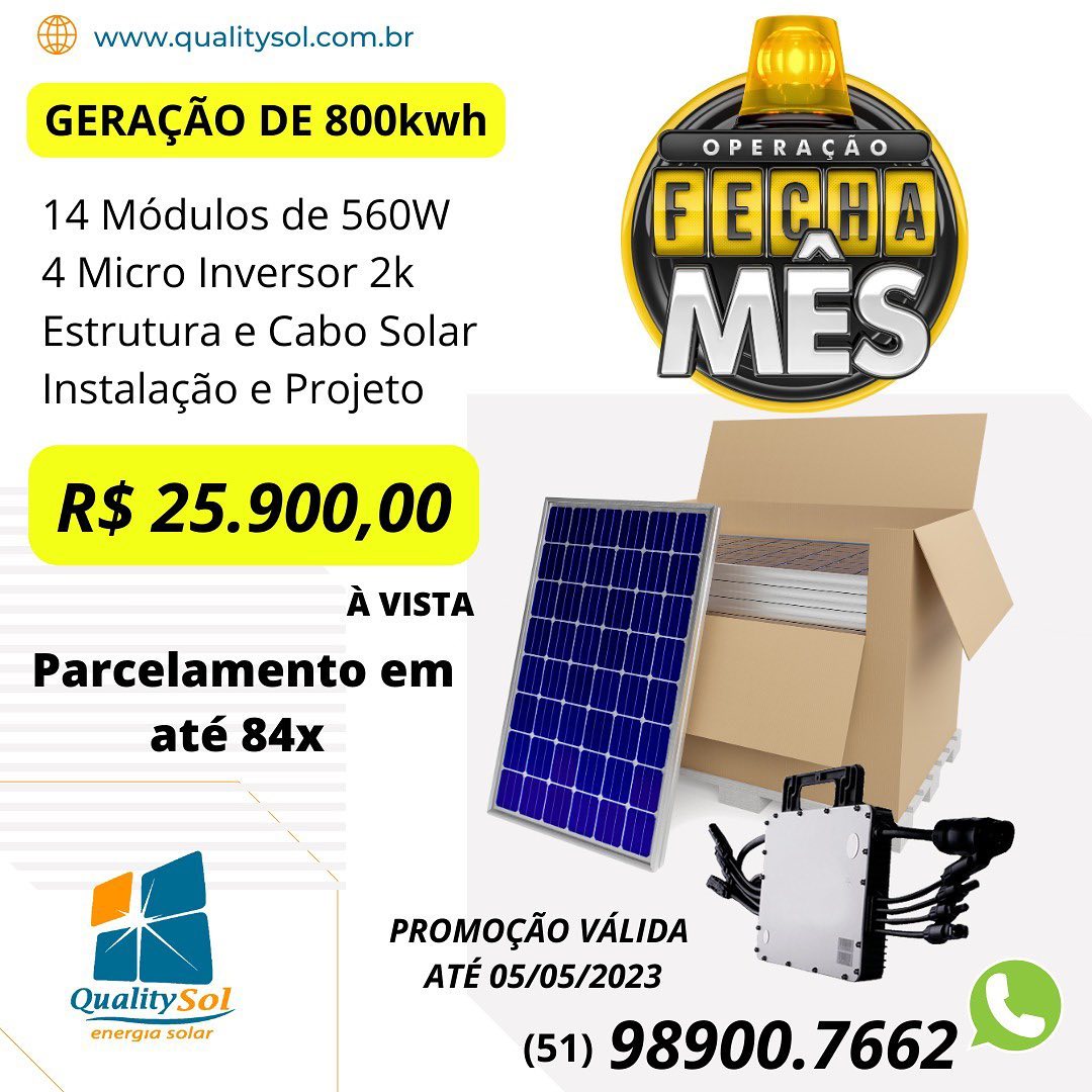 KIT ENERGIA SOLAR NA ZONA SUL EM PORTO ALEGRE - RS