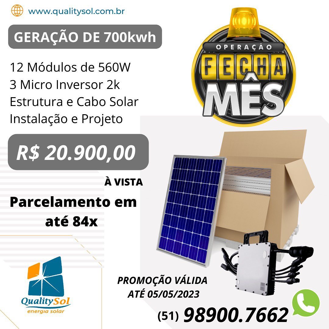 KIT ENERGIA SOLAR NA ZONA SUL EM PORTO ALEGRE - RS