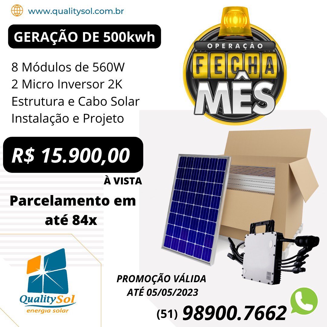 KIT ENERGIA SOLAR NA ZONA SUL EM PORTO ALEGRE - RS