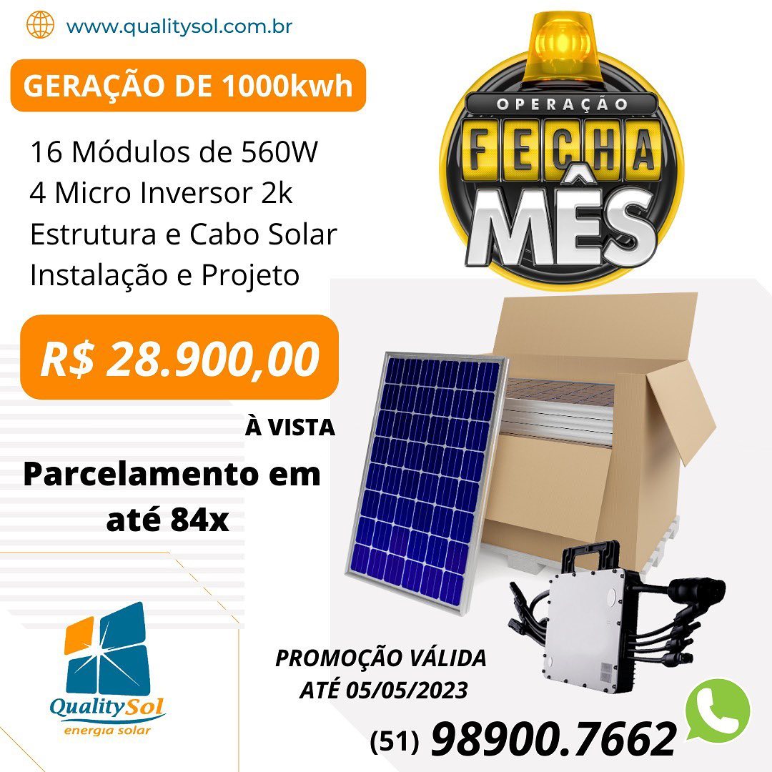 KIT ENERGIA SOLAR NA ZONA SUL EM PORTO ALEGRE - RS