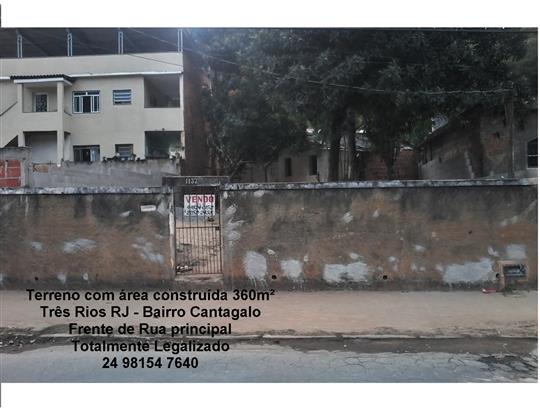 IMÓVEL TERRENO COM ÁREA CONSTRUÍDA EM TRÊS RIOS - RJ