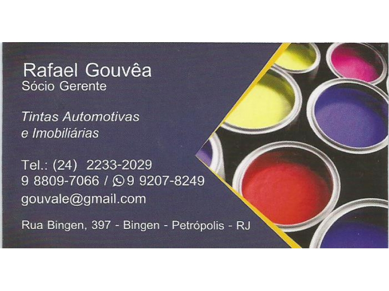 TINTAS AUTOMOTIVAS E IMOBILIARIAS EM PETROPOLIS - RJ