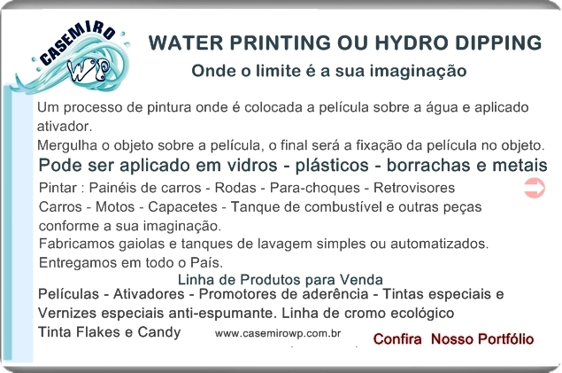 Hydro Dipping water transfer printing em Guarujá