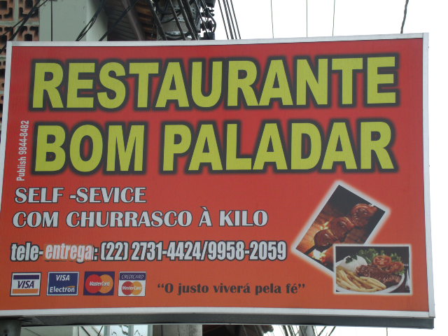 RESTAURANTE BOM PALADAR EM CAMPOS DOS GOYTACAZES - RESTAURANTE BOM PALADAR