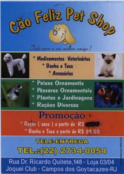 CAO FELIZ PET SHOP EM CAMPOS DOS GOYTACAZES