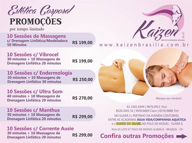SALAO DE BELEZA ESTETICA CORPORAL FACIAL PODOLOGIA MASSAGEM NO GUARA BRASILIA DF