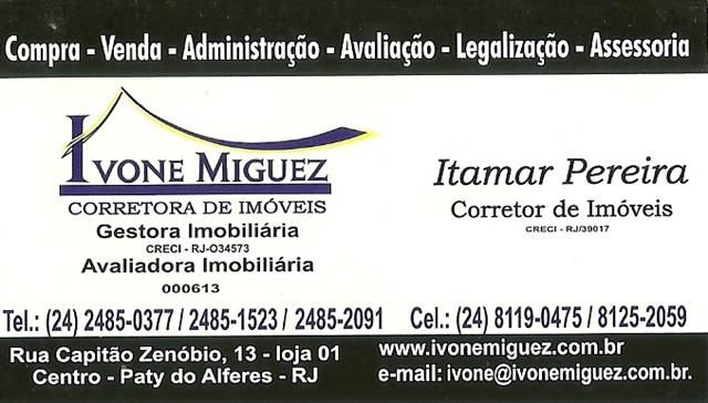 CORRETORA DE IMÓVEIS EM PATY DO ALFERES - IVONE MIGUEZ