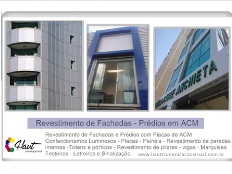 Placas Luminosos Fachadas para lojas em Camburi