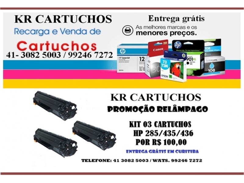 Cartuchos e Impressoras em Curitiba-recargas-tonners KR CARTUCHOS