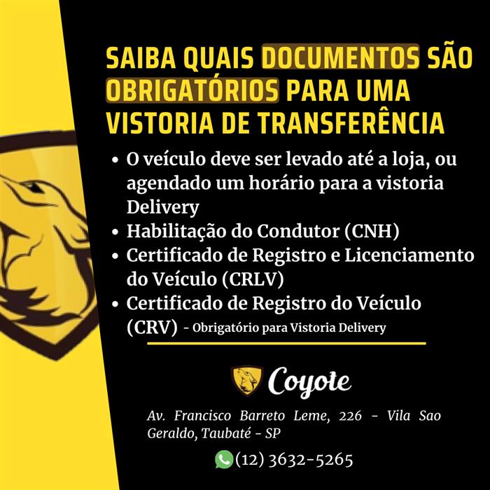 VISTORIA VEÍCULAR NO QUIRIRIM - SP