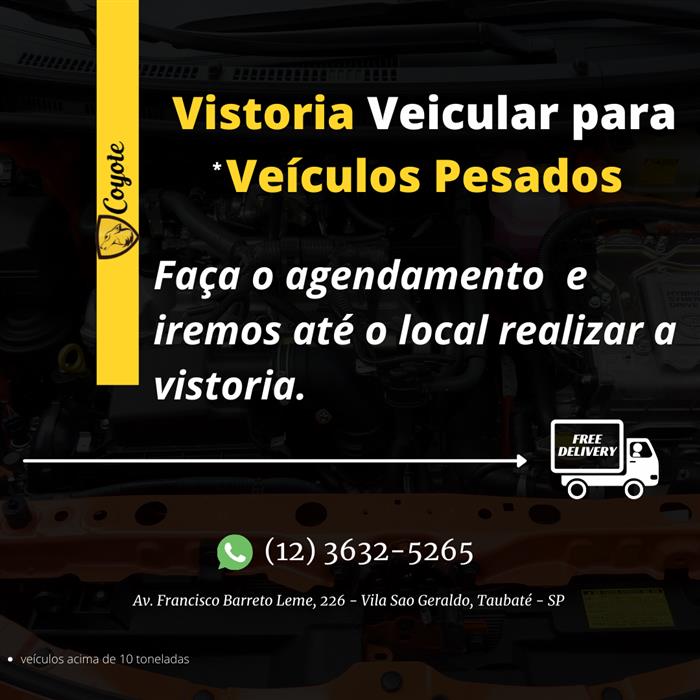 VISTORIA VEÍCULAR NO QUIRIRIM - SP