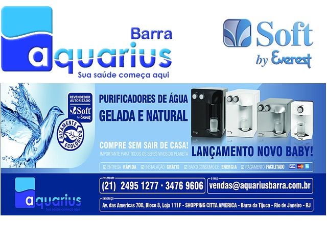 PURIFICADOR DE ÁGUA GELADA E NATURAL NO RJ - BARRA AQUARIUS