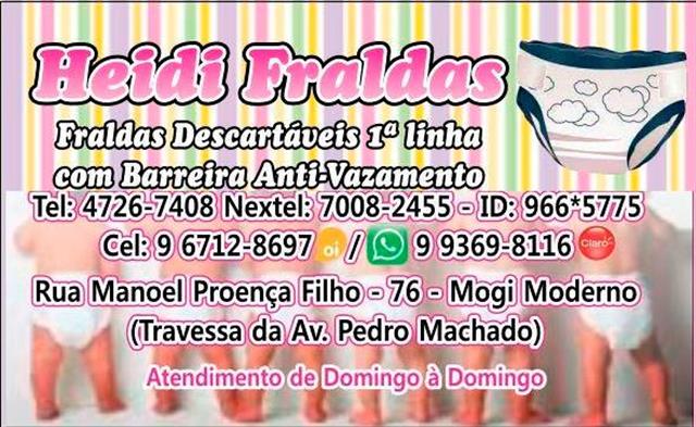 FRALDAS DESCARTAVEIS EM MOGI DAS CRUZES SP - HEIDI 