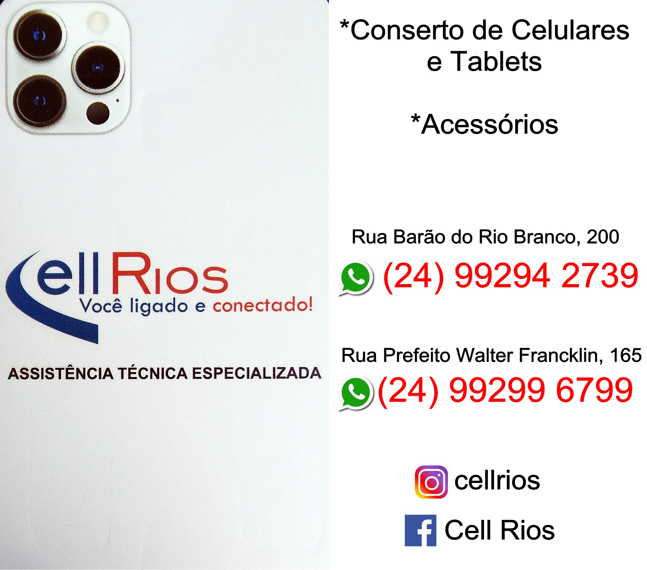 CELULAR EM TRÊS RIOS 