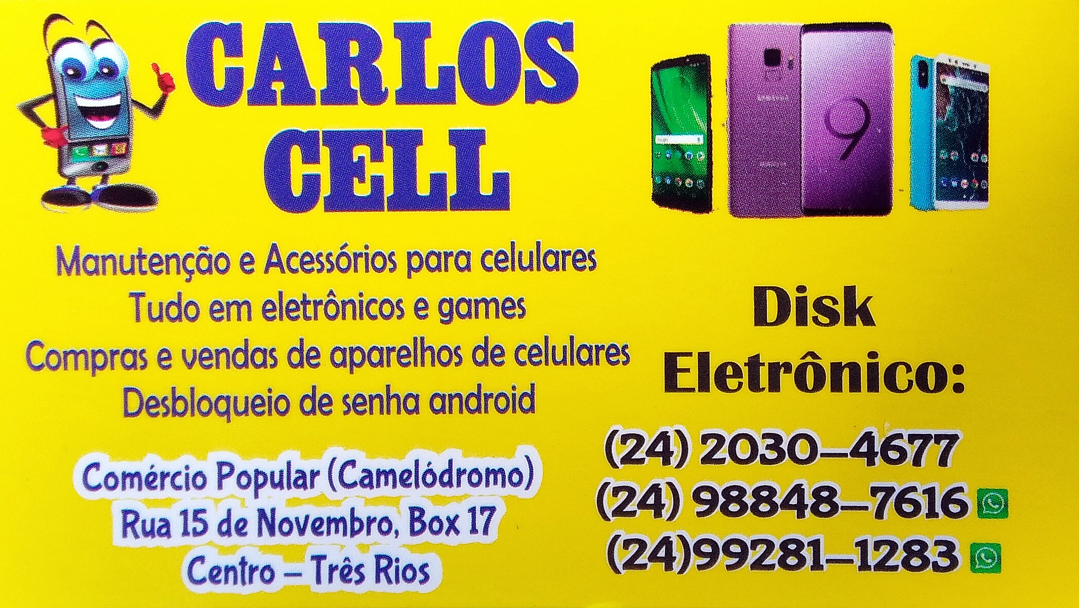 CELULAR EM TRÊS RIOS 