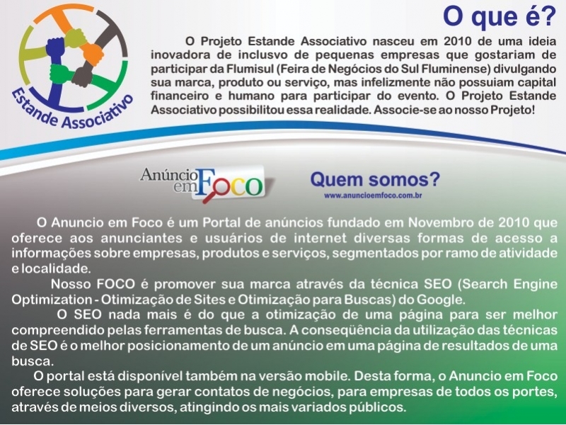 ESTANDE ASSOCIATIVO - ANUNCIO EM FOCO