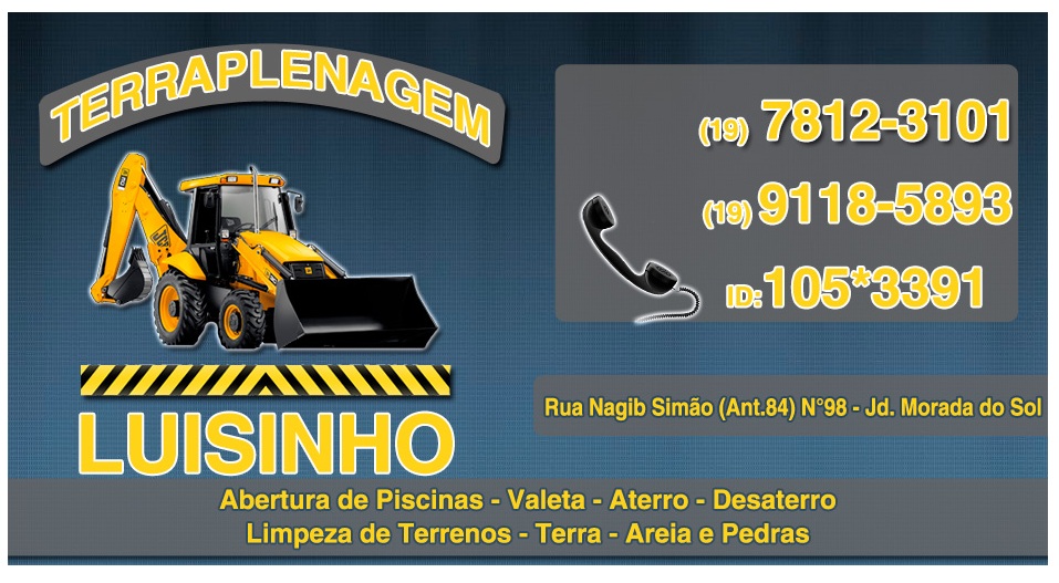 TERRAPLANAGEM LUISINHO - TERRAPLANAGEM EM INDAIATUBA - SP