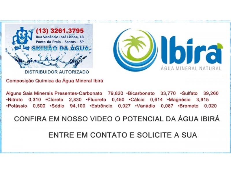 Água Ibirá em Santos  Água Mineral Ibirá