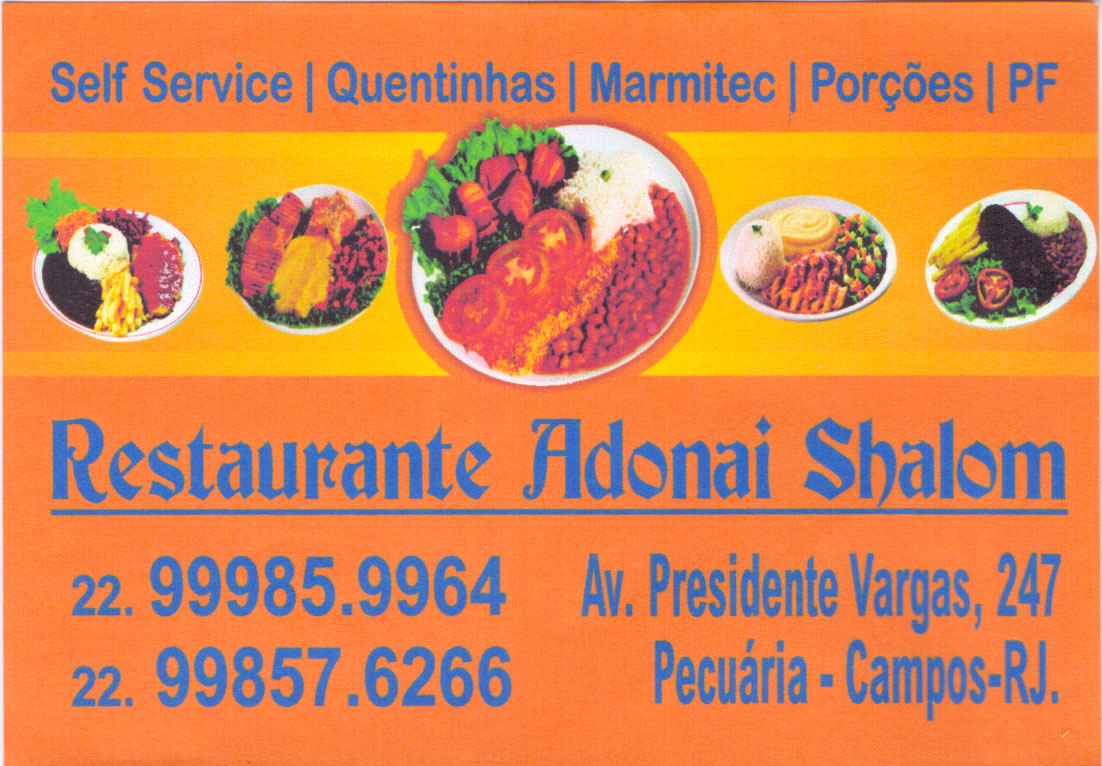 RESTAURANTE ADONAI SHALOM EM CAMPOS DOS GOYTACAZES - ADONAI SHALOM