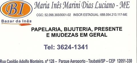 PAPELARIA NO PARQUE AEROPORTO TAUBATÉ - BI BAZAR DA INÊS