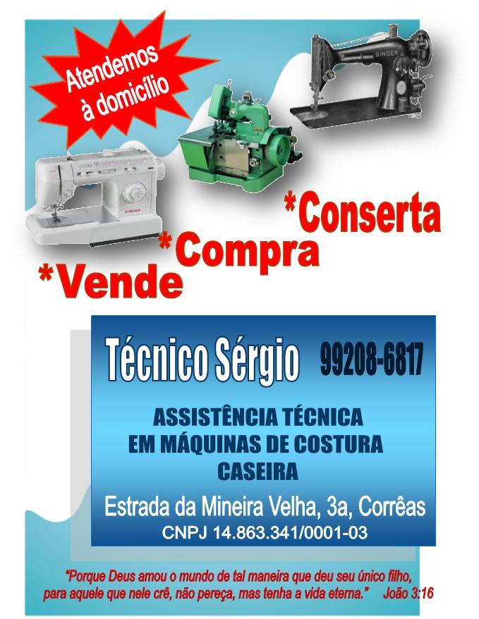 CONSERTO DE MÁQUINAS DE COSTURA EM CORRÊAS - KIPONTO - RJ