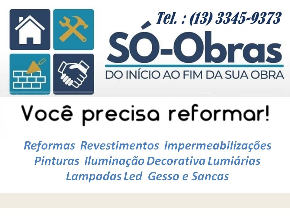 Só Obras Empreiteira Santos Reformas Construções Pintura Iluminação