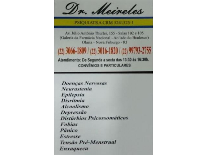 PSIQUIATRIA EM NOVA FRIBURGO - Dr Antonio Luis Meireles