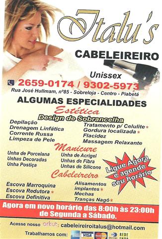 SALAO DE CABELEIREIRO EM PIABETA ITALUS CABELEIREIRO