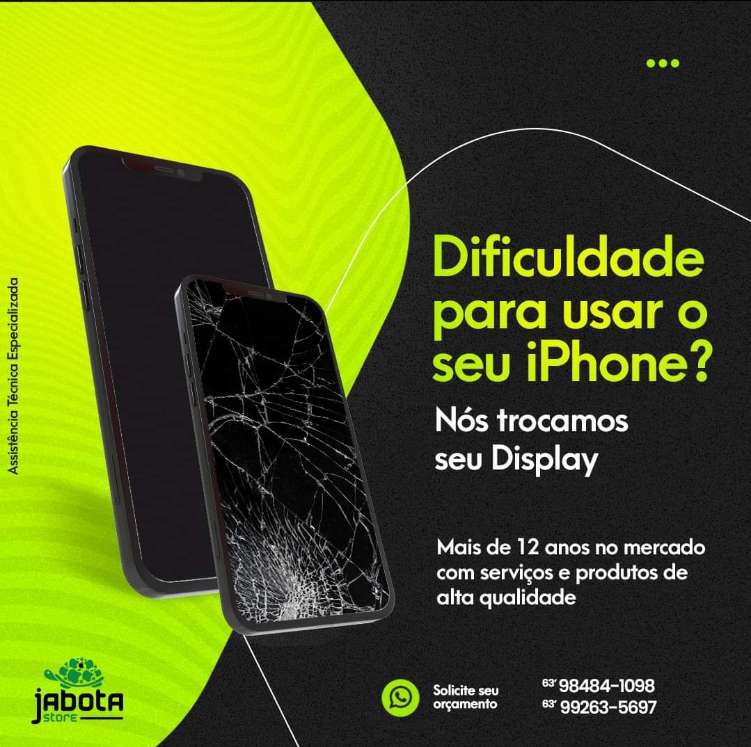 Troca de vidro, display, tela quebrada, vidro apple watch em araguaína - JABOTA STORE 