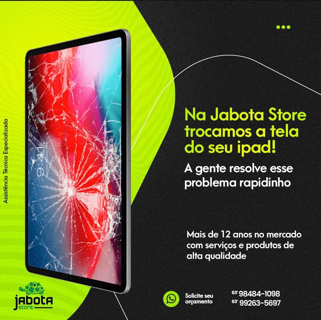 Troca de vidro, display, tela quebrada, vidro apple watch em araguaína - JABOTA STORE 